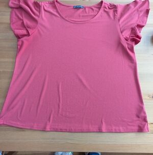 Women's Pink Ruffle Sleeve Top
